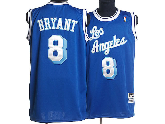 NBA Los Angeles Lakers 8 Kobe Bryant Blue Authentic Throwback Jersey